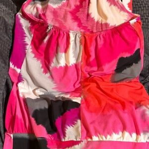 Vibrant Pink and Black Patterned Halter Top